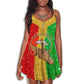 Black Justice No Peaces V-Neck Sleeveless Cami Dress For Festivals And Relaxed Warm Weather Style