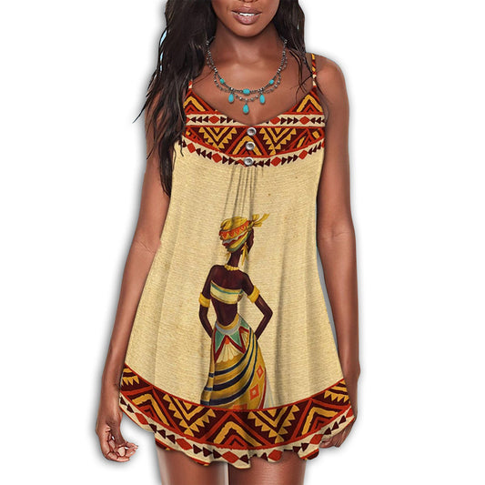 Black Women Party All Night – Women's Summer Sleeveless V-Neck Camisole Dress