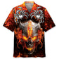 Fire Skull Spider Hawaiian Shirt For Summer Vacation, Beach Travel, And Casual Wear