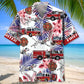 Fire Truck Dalmatian Proud Pocket Hawaiian Shirt For Vacation Cruise And Summer Party Style