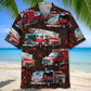 Fire Truck Lava Hawaiian Shirt For Poolside Gathering And Coastal Style
