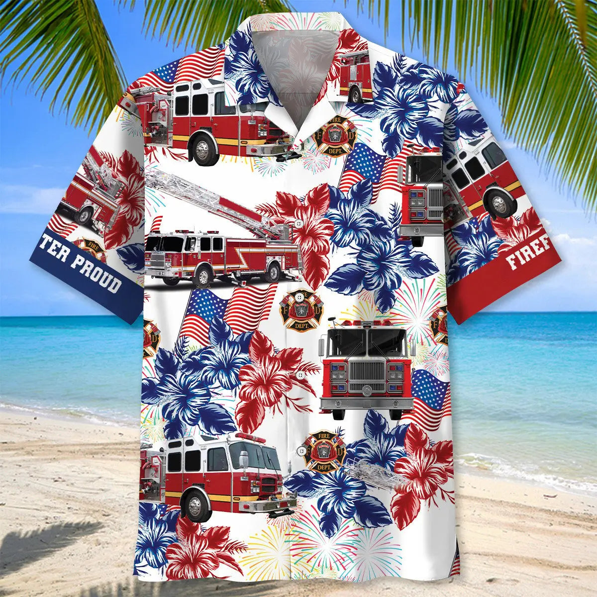 Fire Truck Proud Hawaiian Shirt For Road Trip Adventures, Resort Days, And Comfortable Everyday Wear