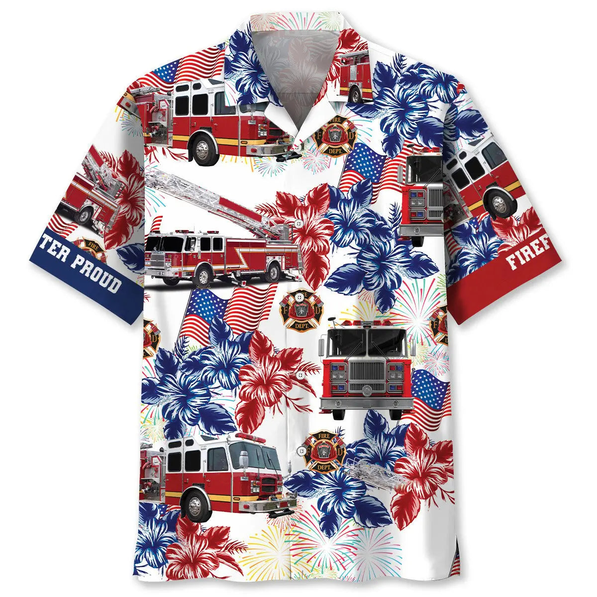 Fire Truck Proud Hawaiian Shirt For Road Trip Adventures, Resort Days, And Comfortable Everyday Wear