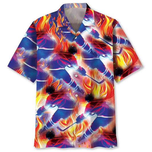 Fire USA Hockey Hawaiian Shirt For Weekend Escape, Beachside Event, And Coastal Style