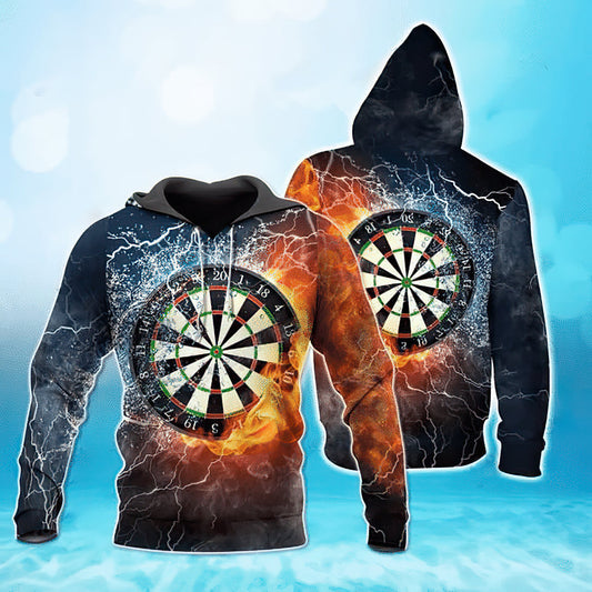 Fire Water Darts Hoodie For Recreational Activities Travel And Comfortable Streetwear
