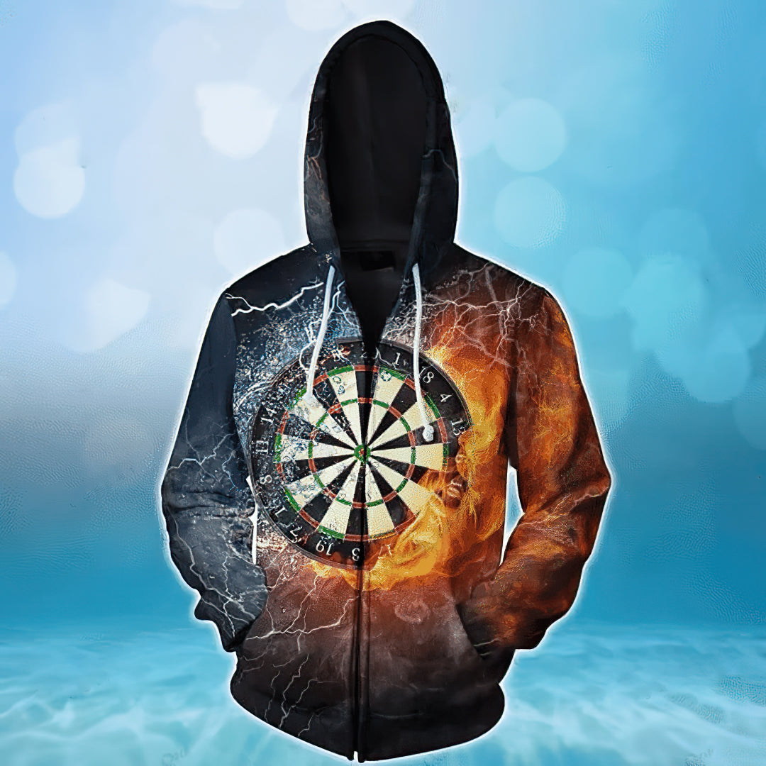 Darts Fire Water Hoodie For Active Weekend Plans Comfortable Style And Gifting