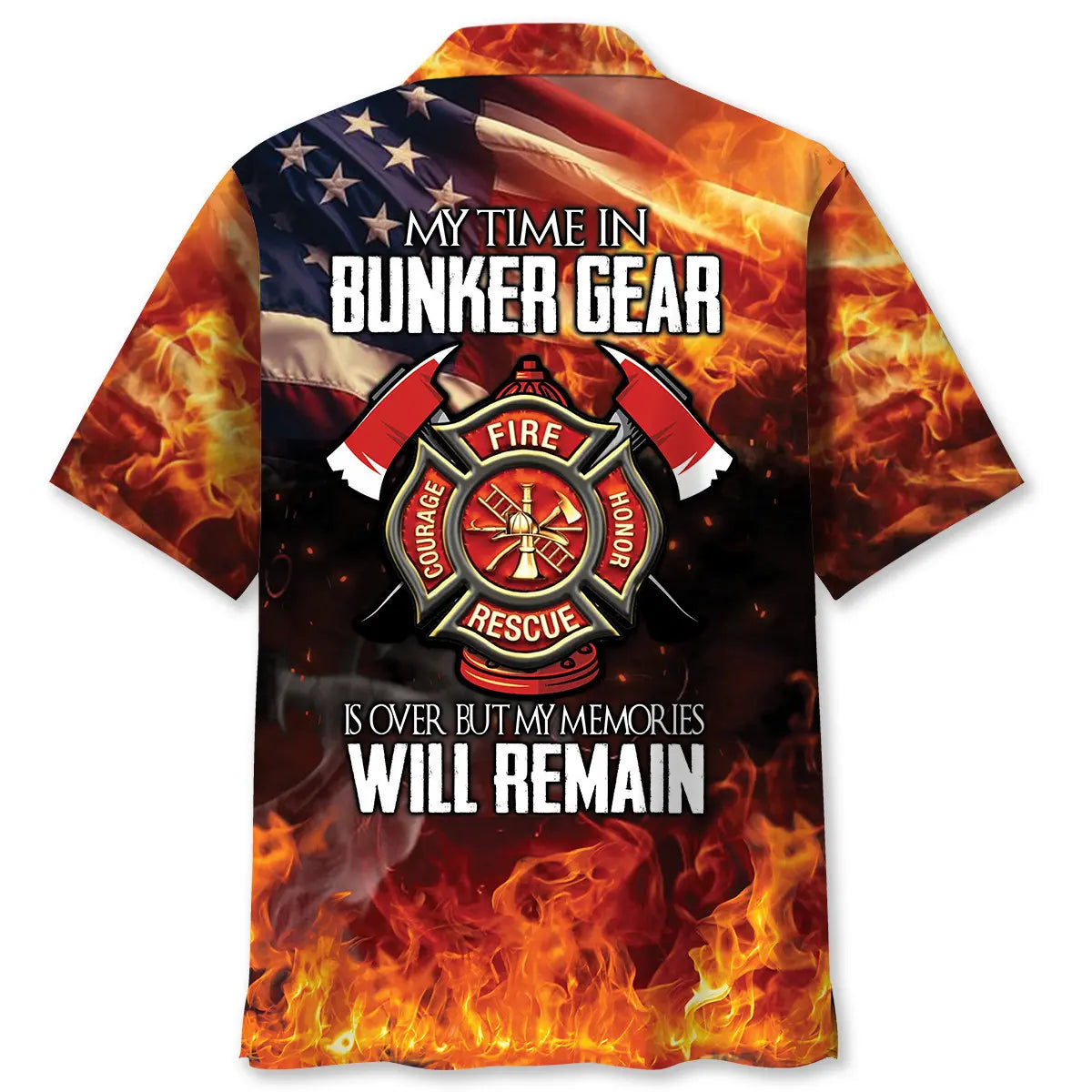 Firefighter Memories Hawaiian Shirt For Island Adventure, Relaxed Getaway, And Comfortable Travel Wear