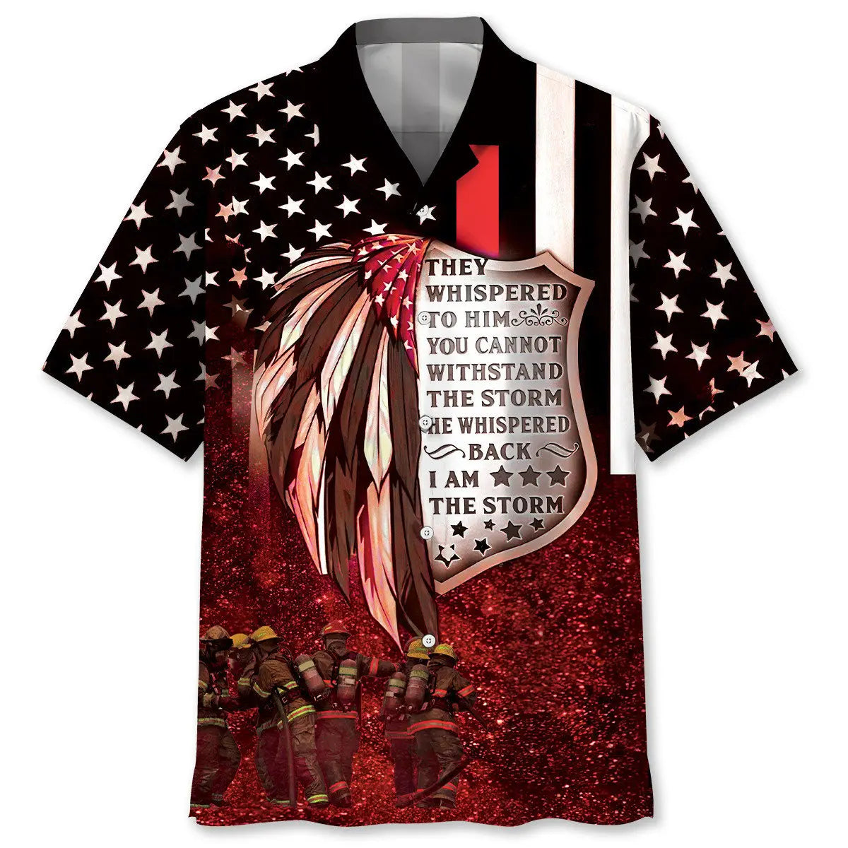 Firefighter Courage Hawaiian Shirt For Beach Party, Island Adventure, And Vacation Outfit