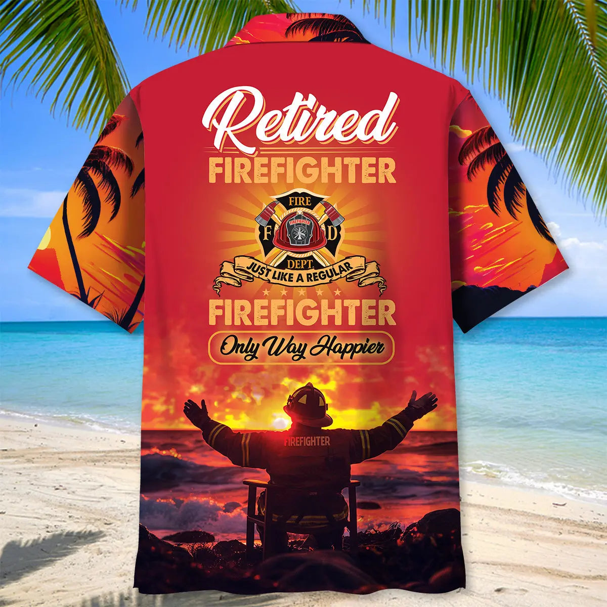 Firefighter Retirement Pocket Hawaiian Shirt For Weekend Escape And Thoughtful Gifting
