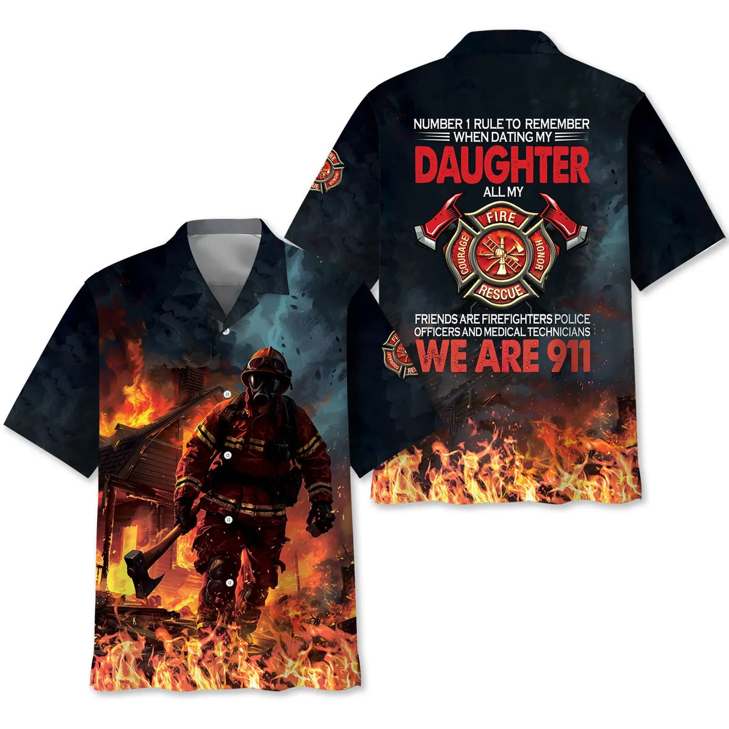 September Eleventh Firefighter Memorial Hawaiian Shirt For Summer Vacation And Memorable Gifting