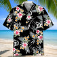 Floral Fishing Hawaiian Shirt For Summer Vacation, Beach Travel, And Casual Wear