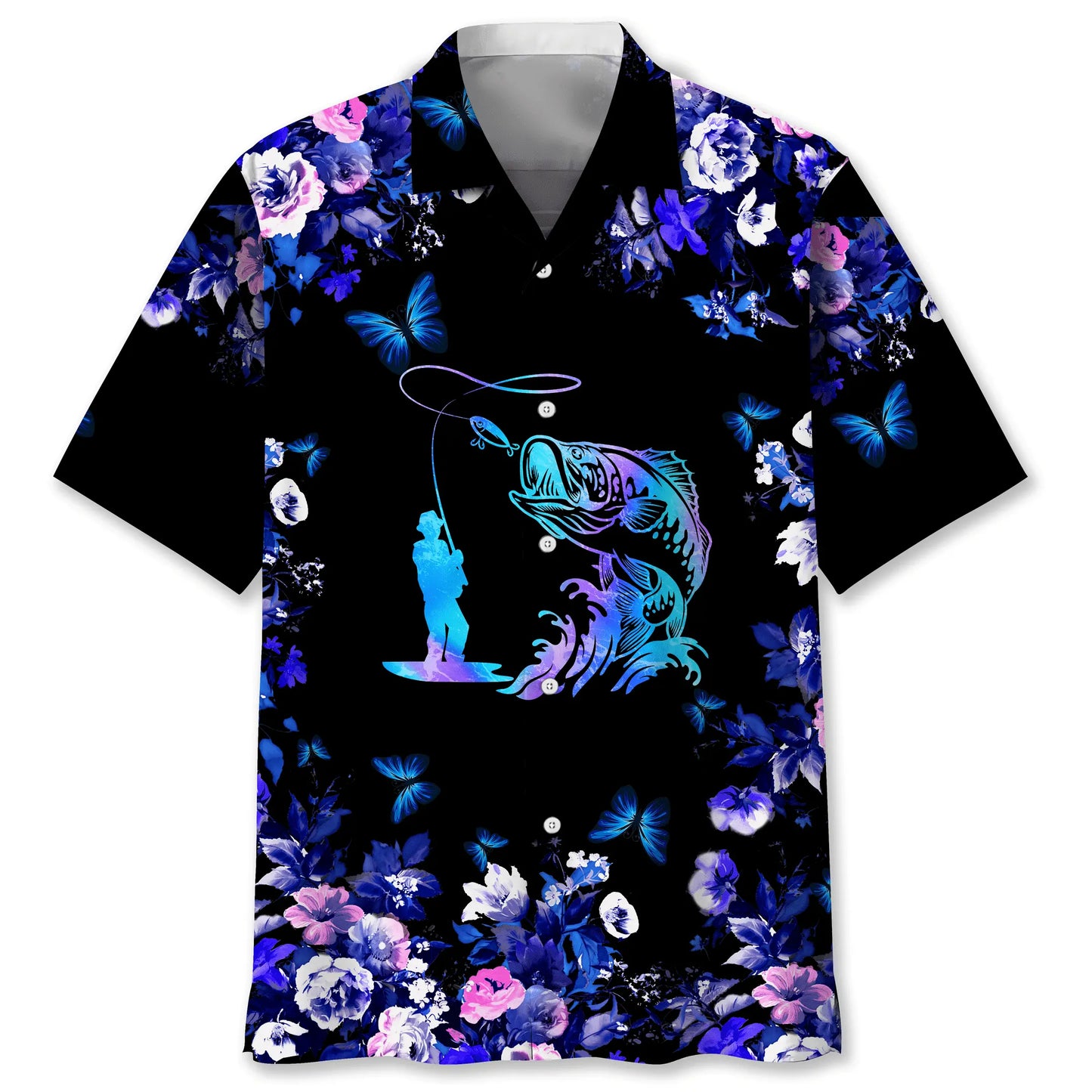 Fishing Nature Hawaiian Shirt For Summer Vacation, Beach Travel, And Casual Wear