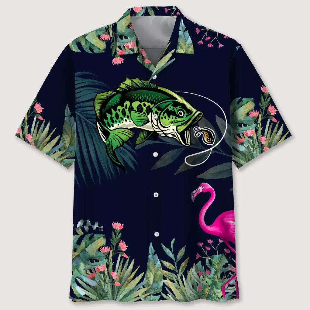 Tropical Fishing Leaf Hawaiian Shirt For Sports Fans, Summer Outings, And Relaxed Vacation Wear