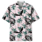 Tropical Fishing Pink Hawaiian Shirt For Coastal Travel, Casual Events, And Comfortable Summer Wear