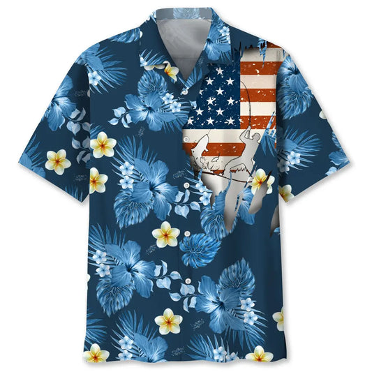 American Tropical Fishing Hawaiian Shirt For Resort Trips, Coastal Parties, And Warm Weather Style