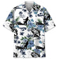 Fishing White Nature Hawaiian Shirt For Summer Vacation, Beach Travel, And Casual Wear