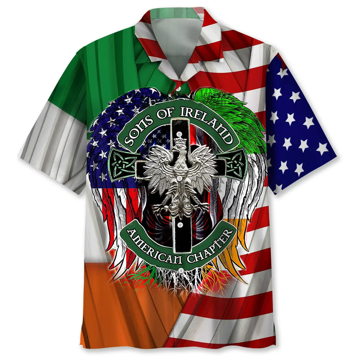 Flag Irish Saint Patrick's Day Hawaiian Shirt For Festive Events, Island Vacations, And Comfortable Casual Outfits