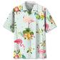 Floral Flamingo Hawaiian Shirt For Tropical Holidays, Outdoor Gatherings, And Everyday Comfort