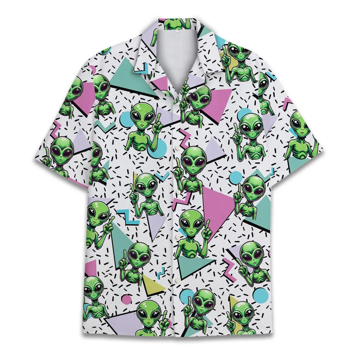 Retro Island 80S 90S Alien Aloha Hawaiian Shirt For Island Vacations, Resort Wear, And Relaxed Seasonal Style