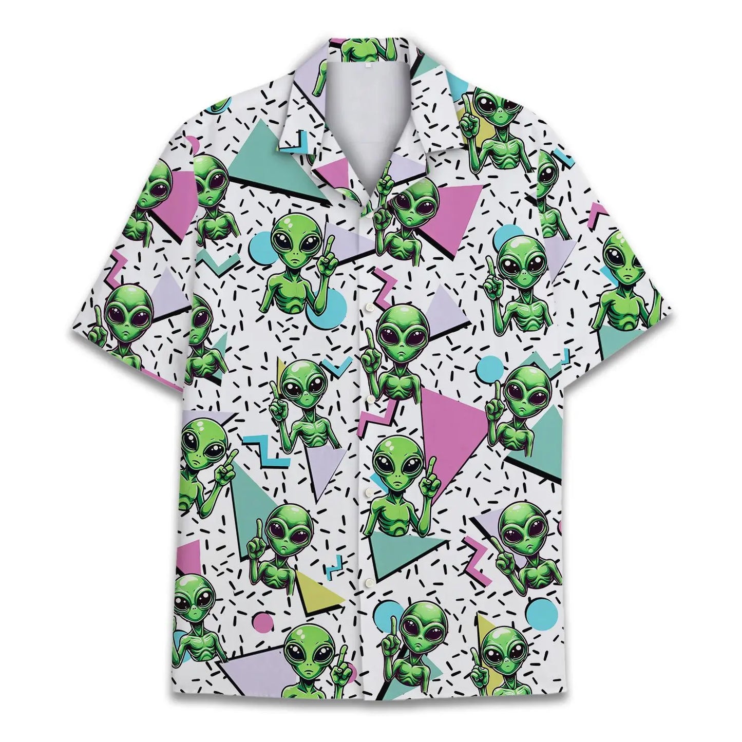 Retro Island 80S 90S Alien Aloha Hawaiian Shirt For Island Vacations, Resort Wear, And Relaxed Seasonal Style