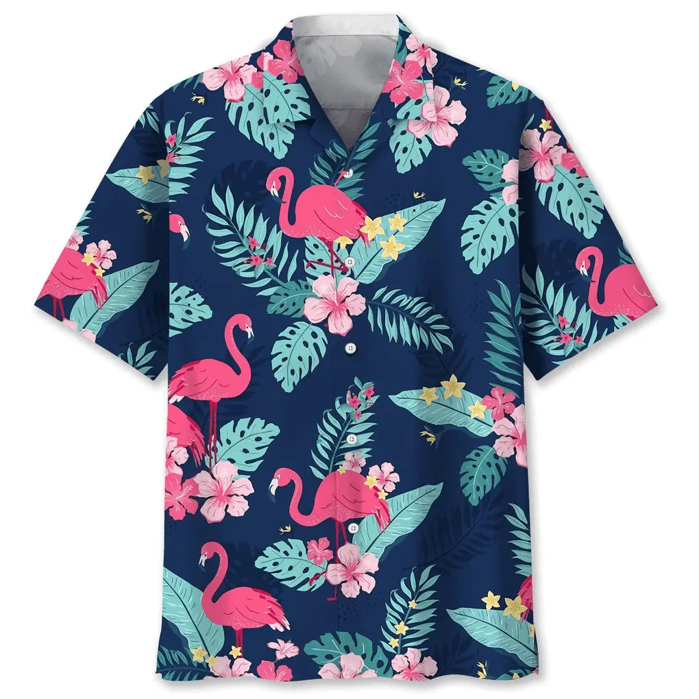 Flamingo Nature Hawaiian Shirt For Tropical Holidays, Outdoor Gatherings, And Everyday Comfort