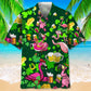 Flamingo Patrick Hawaiian Shirt For Coastal Travel, Casual Events, And Comfortable Summer Wear