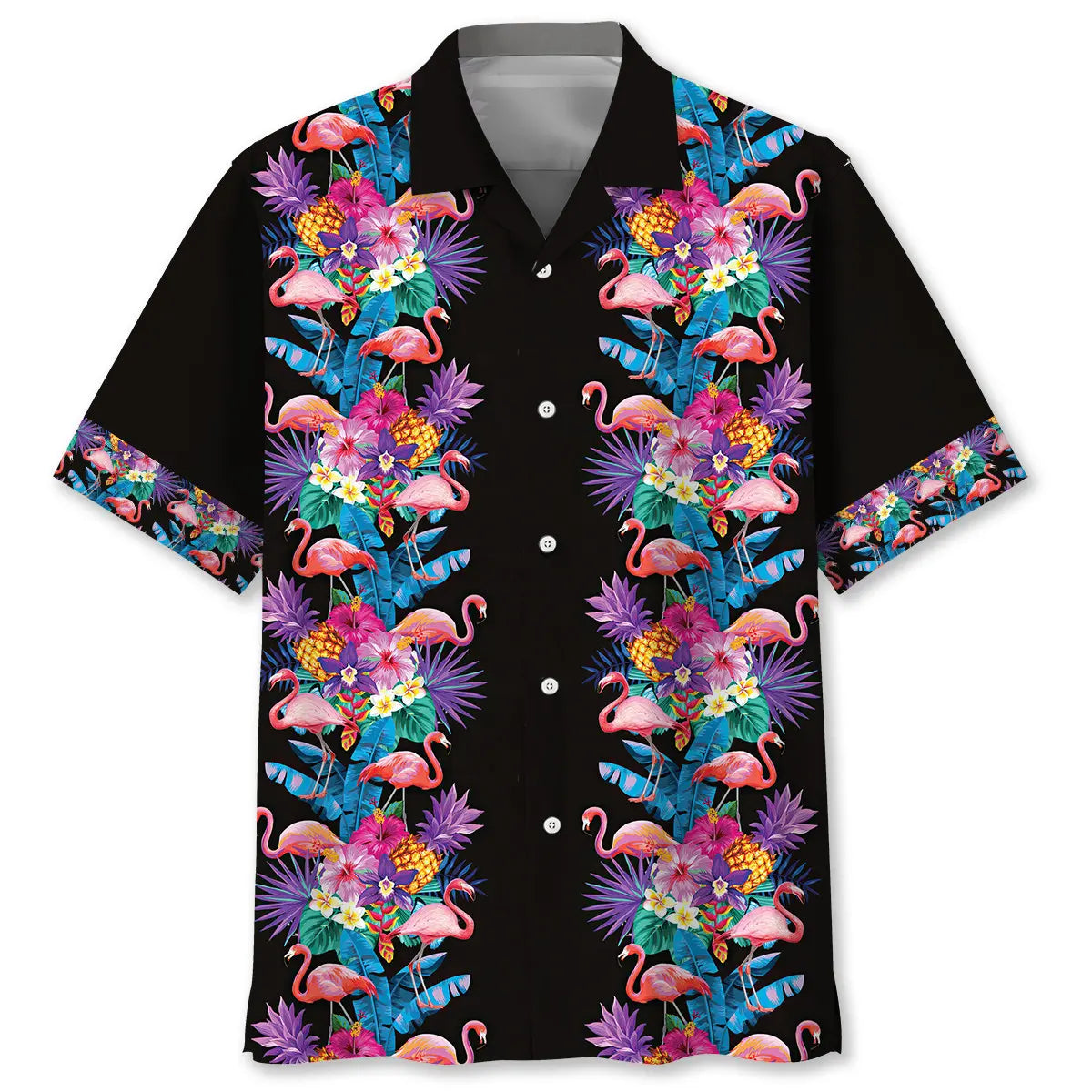 Flamingo Pineapple Hawaiian Shirt For Coastal Travel, Casual Events, And Comfortable Summer Wear