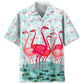 Flamingo Pink Hawaiian Shirt For Summer Vacation, Beach Travel, And Casual Wear