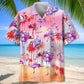 Flamingo Purple Beach Hawaiian Shirt For Nature Fans, Resort Trips, And Comfortable Warm Weather Wear