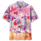Flamingo Purple Beach Hawaiian Shirt For Nature Fans, Resort Trips, And Comfortable Warm Weather Wear