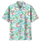 Retro Flamingo Beach Hawaiian Shirt For Coastal Travel, Casual Events, And Comfortable Summer Wear