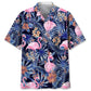 Tropical Flamingo Hawaiian Shirt For Summer Vacation, Beach Travel, And Casual Wear