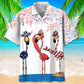 American Funny Flamingo Hawaiian Shirt For Summer Vacation, Beach Travel, And Casual Wear