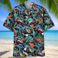 Floral Quarter Midget Car Racing Hawaiian Shirt For Summer Vacation, Beach Travel, And Casual Wear