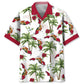 Florida Coastal Hawaiian Shirt For Tropical Holiday, Warm Weather Outing, And Coastal Style