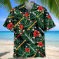Flute Tropical Hawaiian Shirt For Resort Holiday And Casual Wear