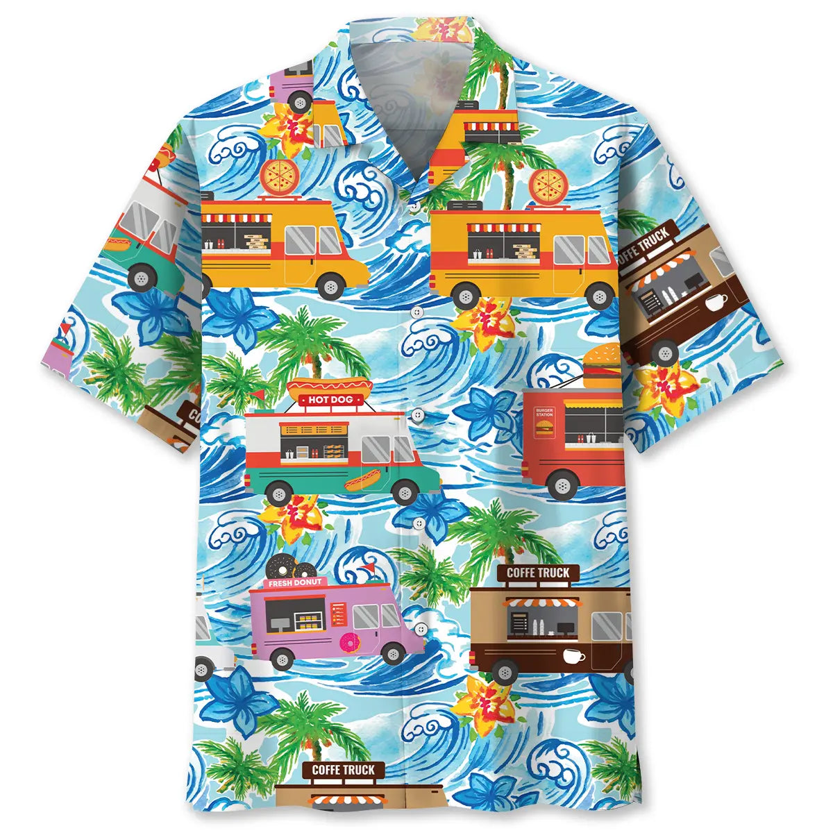 Food Truck Beach Hawaiian Shirt For Outdoor Event, Beach Travel, And Thoughtful Gifting