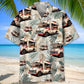Food Truck Tropical Vintage Hawaiian Shirt For Poolside Gathering, Vacation Cruise, And Summer Party Style
