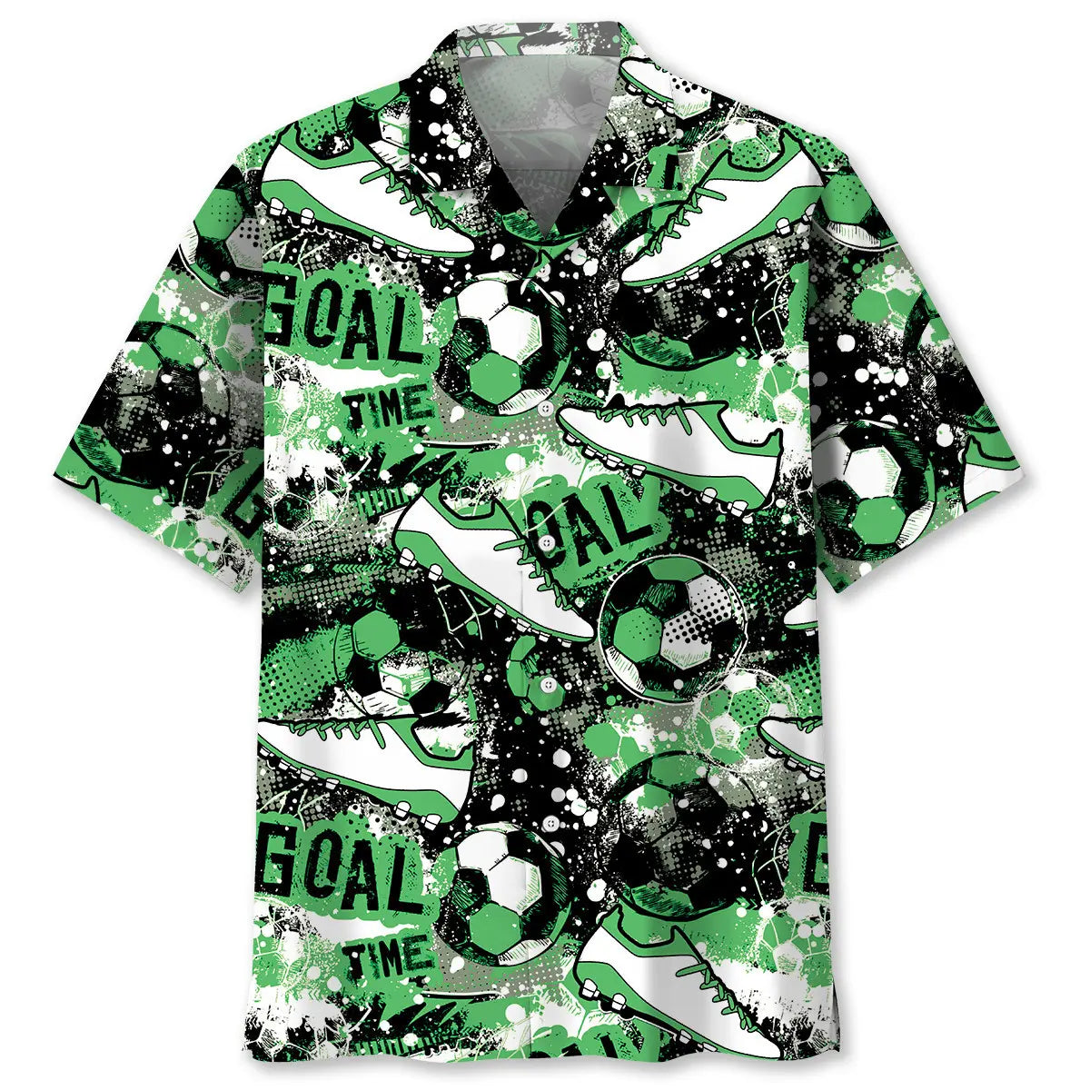 Football Green Hawaiian Shirt For Resort Trips, Coastal Parties, And Warm Weather Style
