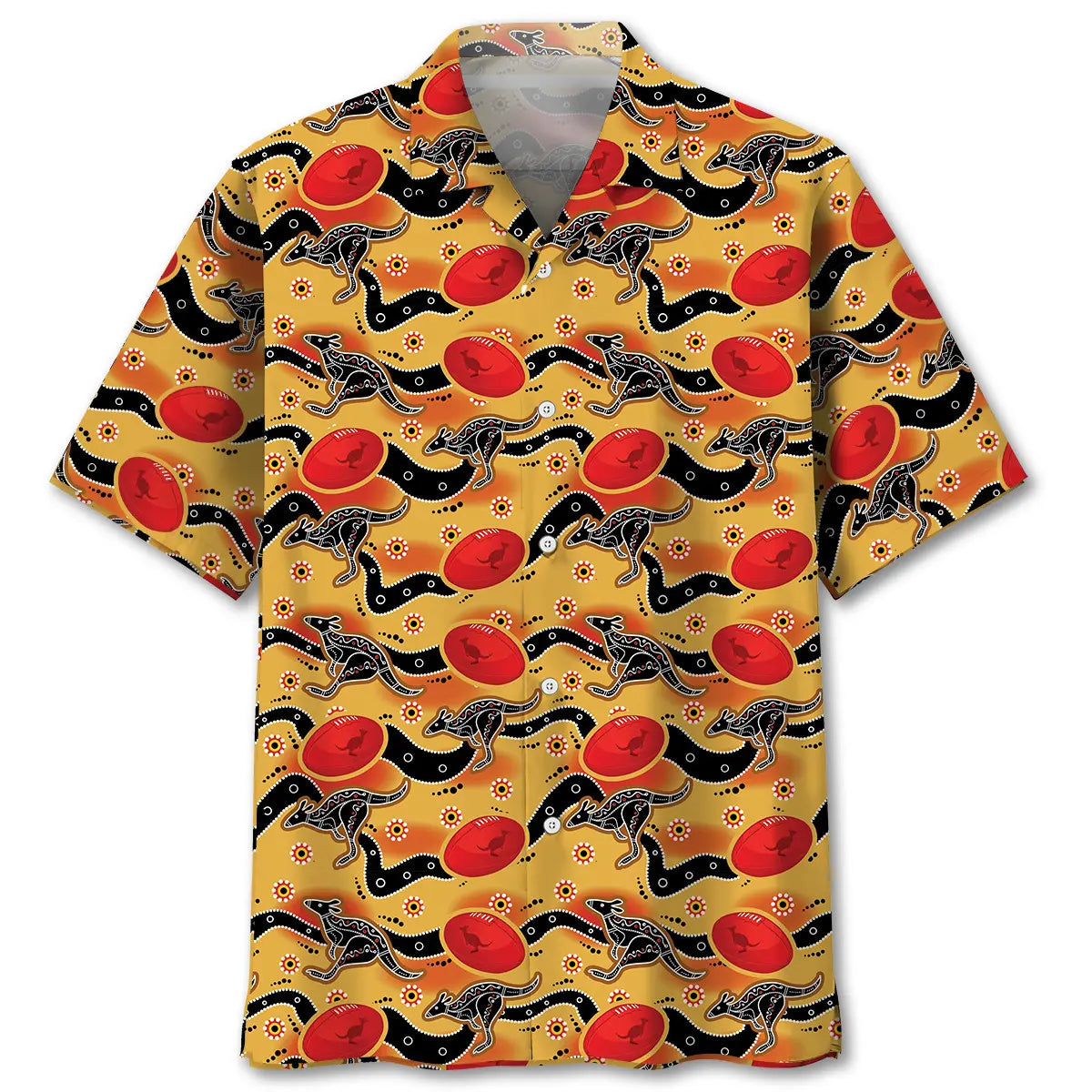 Football Aboriginal Pattern Hawaiian Shirt For Beach Days, Summer Outings, And Thoughtful Gift Giving