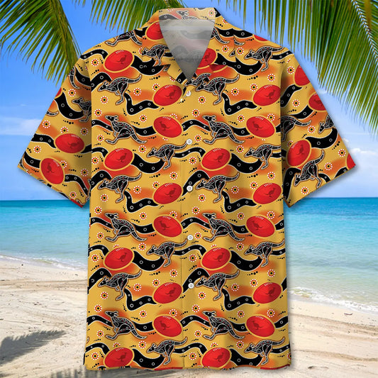 Football Aboriginal Pattern Hawaiian Shirt For Beach Days, Summer Outings, And Thoughtful Gift Giving
