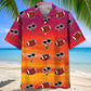 Football Palm Tree Hawaiian Shirt For Coastal Travel, Casual Events, And Comfortable Summer Wear