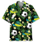 Tropical Football Green Hawaiian Shirt For Beach Days, Coastal Adventures, And Thoughtful Gift Giving