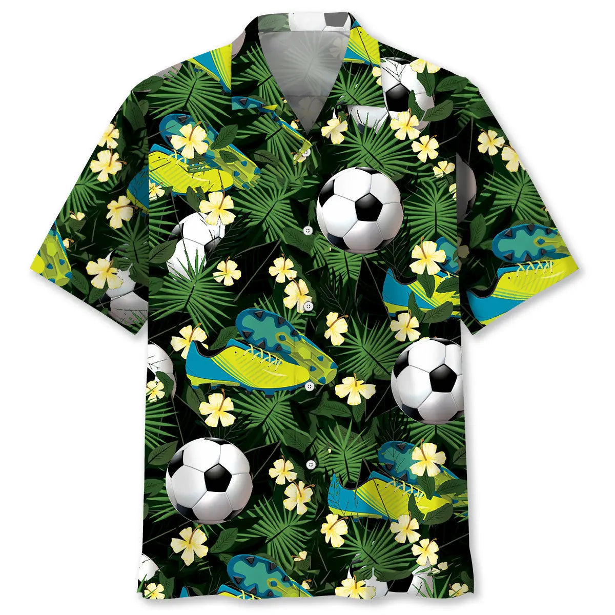 Tropical Football Green Hawaiian Shirt For Beach Days, Coastal Adventures, And Thoughtful Gift Giving