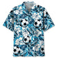 Tropical Football Hibiscus Blue Hawaiian Shirt For Beach Days, Coastal Adventures, And Thoughtful Gift Giving