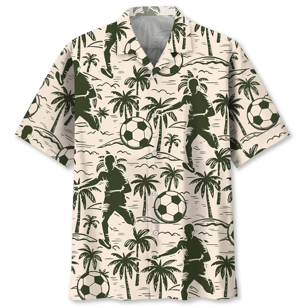 Tropical Football Palm Tree Hawaiian Shirt For Coastal Travel, Casual Events, And Comfortable Summer Wear