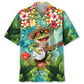 Frog Playing Banjo Hawaiian Shirt For Coastal Travel, Casual Events, And Comfortable Summer Wear
