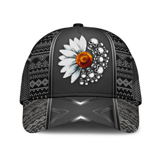 Daisy Skull Floral Art Classic Cap For Daily Comfort Outdoor Fun And Weekend Vacations