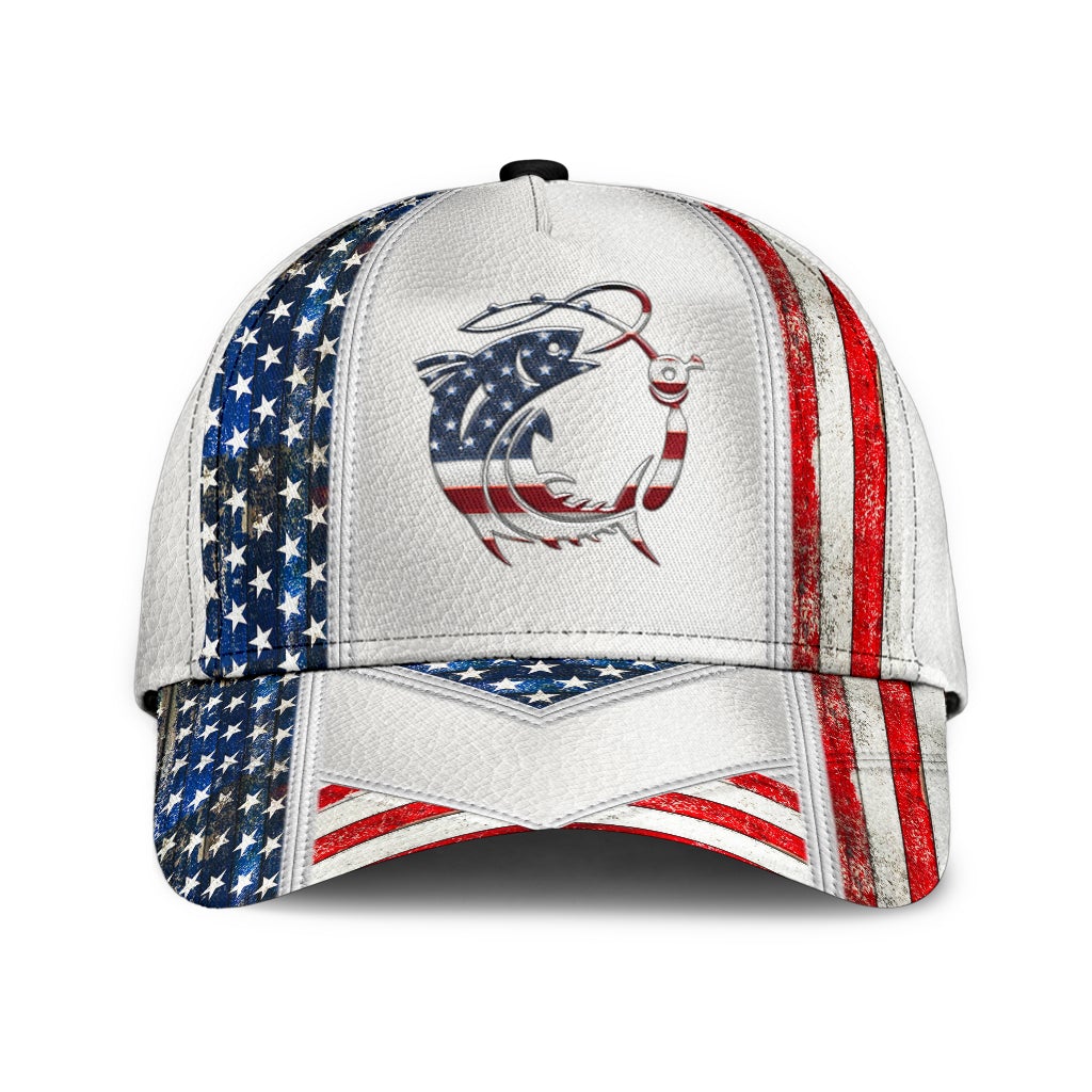 White American Fishing Outdoor Classic Cap For Seasonal Events Outdoor Trips And Everyday Comfort
