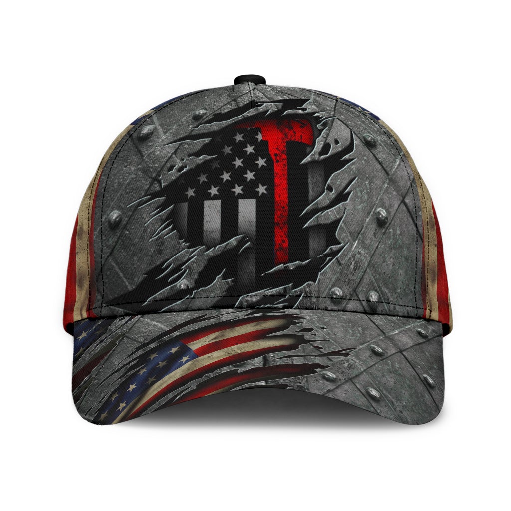 Back The Red Crack American Flag Classic Cap For Festivals Travel Adventures And Casual Gift Giving